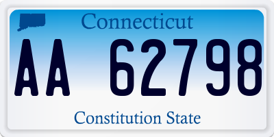 CT license plate AA62798