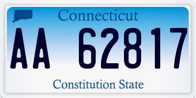 CT license plate AA62817