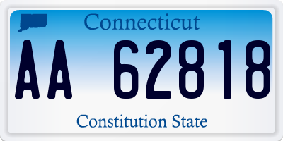 CT license plate AA62818