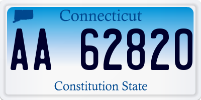 CT license plate AA62820