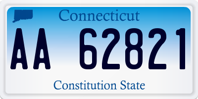 CT license plate AA62821