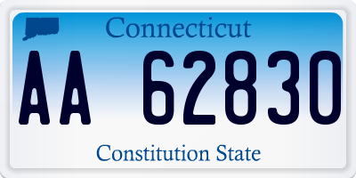 CT license plate AA62830