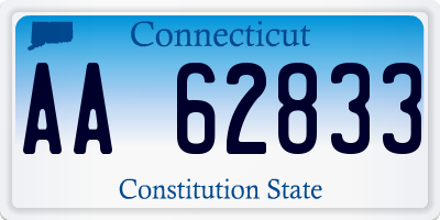 CT license plate AA62833
