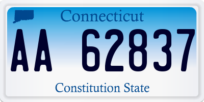 CT license plate AA62837