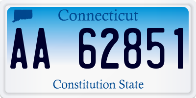 CT license plate AA62851