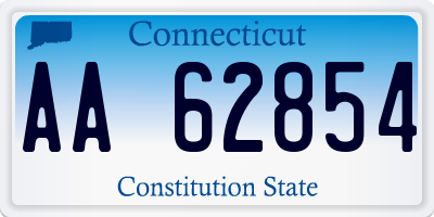 CT license plate AA62854