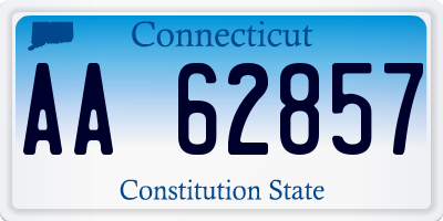 CT license plate AA62857