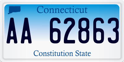 CT license plate AA62863