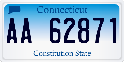 CT license plate AA62871