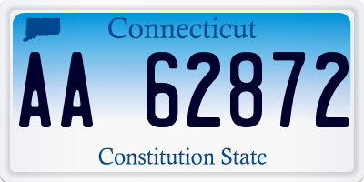 CT license plate AA62872
