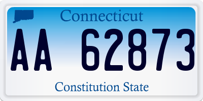 CT license plate AA62873