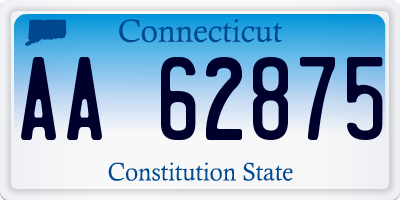 CT license plate AA62875