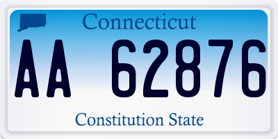 CT license plate AA62876