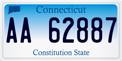 CT license plate AA62887