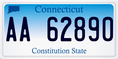 CT license plate AA62890