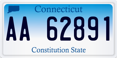 CT license plate AA62891