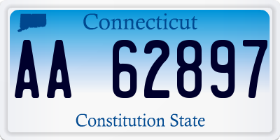 CT license plate AA62897