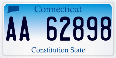 CT license plate AA62898