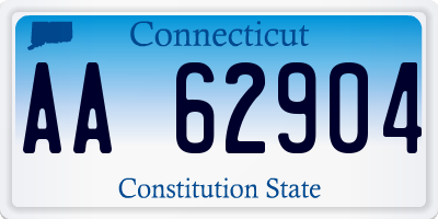 CT license plate AA62904