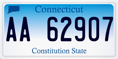 CT license plate AA62907