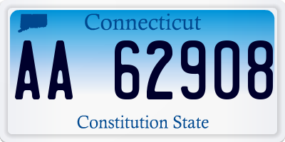 CT license plate AA62908