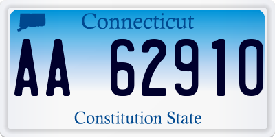 CT license plate AA62910