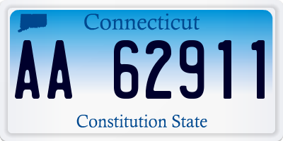 CT license plate AA62911