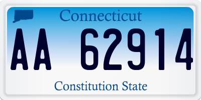 CT license plate AA62914