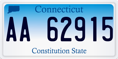 CT license plate AA62915