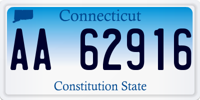 CT license plate AA62916