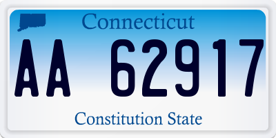 CT license plate AA62917