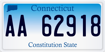 CT license plate AA62918