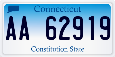 CT license plate AA62919