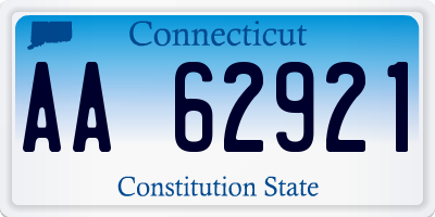 CT license plate AA62921