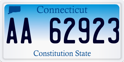 CT license plate AA62923