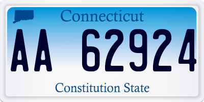 CT license plate AA62924