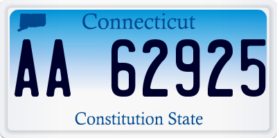 CT license plate AA62925