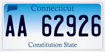 CT license plate AA62926