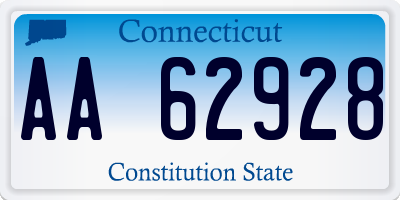 CT license plate AA62928
