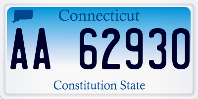 CT license plate AA62930