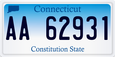 CT license plate AA62931