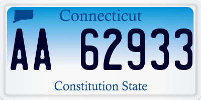 CT license plate AA62933