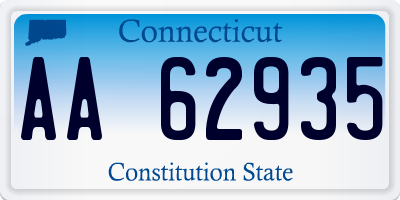 CT license plate AA62935