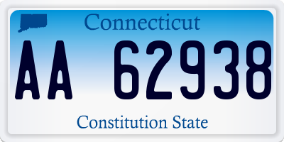 CT license plate AA62938