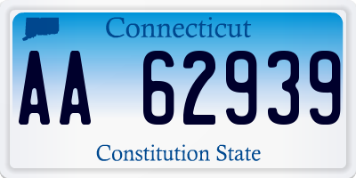 CT license plate AA62939