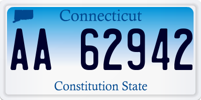 CT license plate AA62942