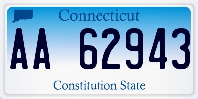 CT license plate AA62943