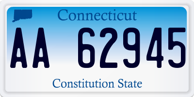 CT license plate AA62945