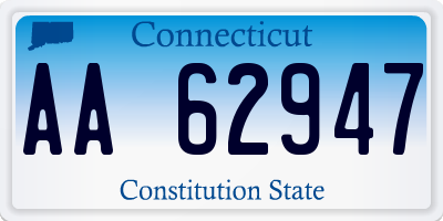 CT license plate AA62947