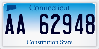 CT license plate AA62948